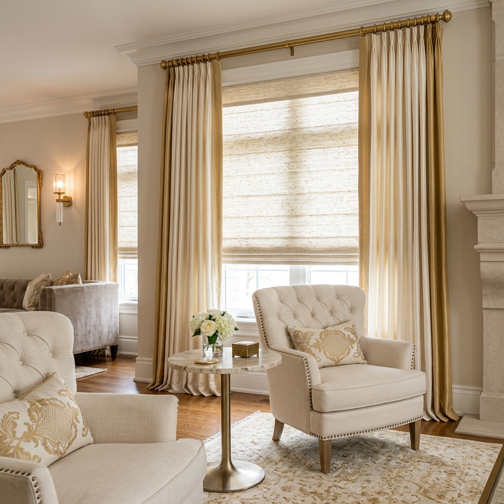 Placeholder for layered living room window treatments in Volusia County